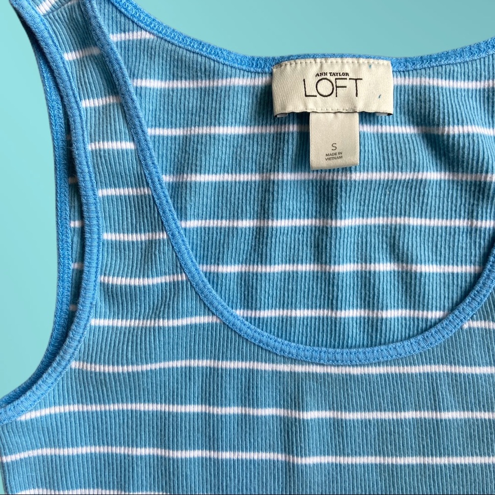 LOFT Striped Ribbed Tank Top - Picture 2 of 3